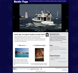 Nordic Tugs' New Site Landing Page